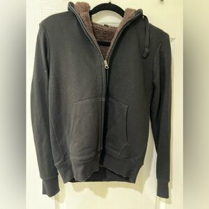 Uniqlo Sherpa Hoodie Black Used
